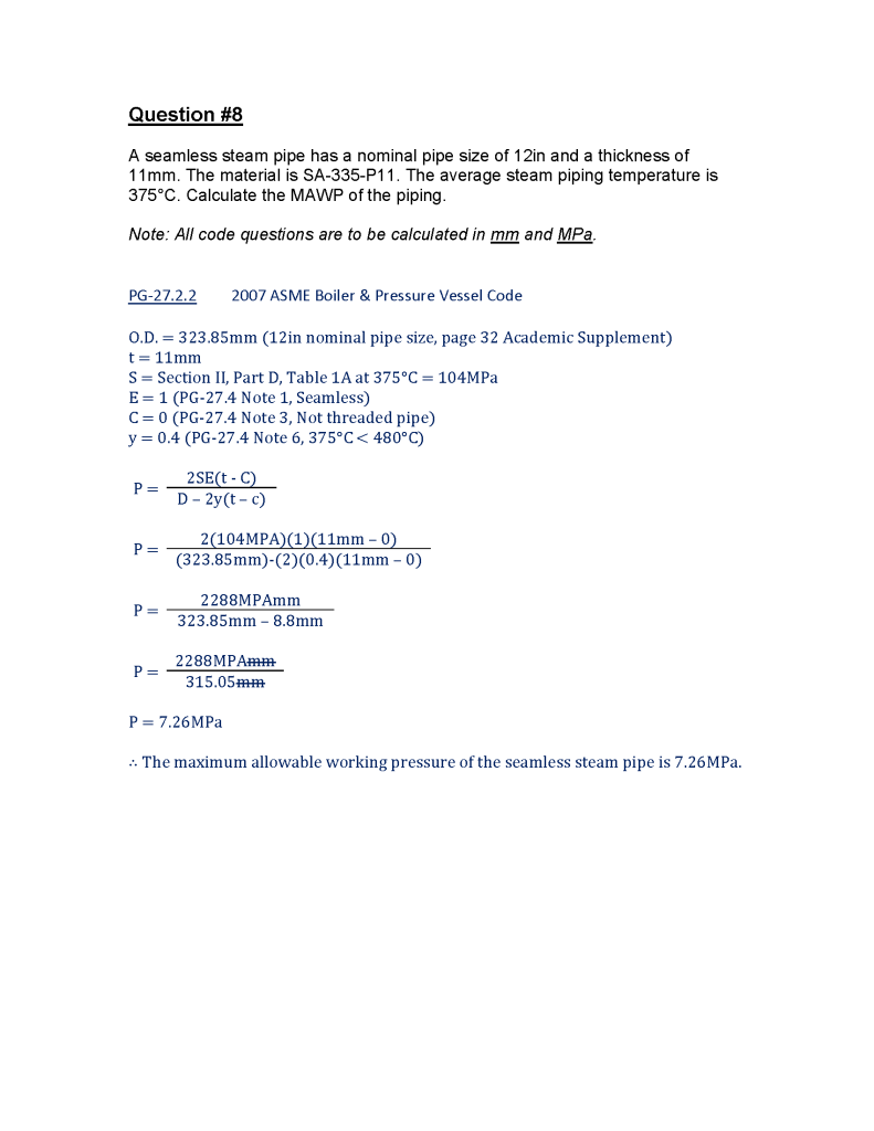 How To: Determine The Maximum Allowable Working Pressure Of Piping ...