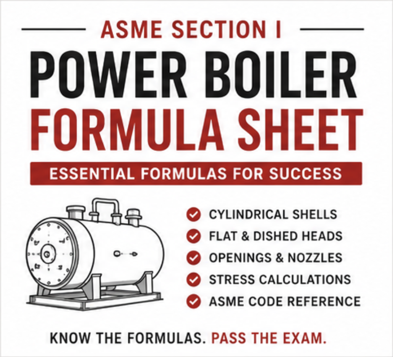 ASME Section I Formula Sheet Power Engineering